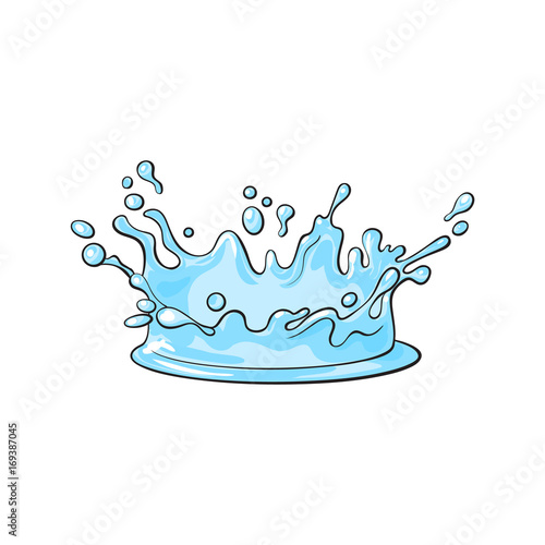 vector water drop, blot cartoon. Isolated illustration on a white background. Sweet splashes, smudges element