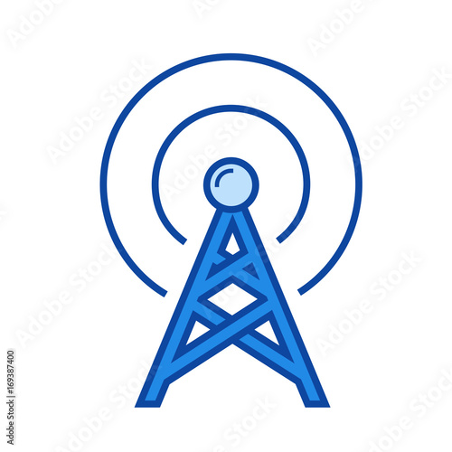 Transmitter vector line icon isolated on white background