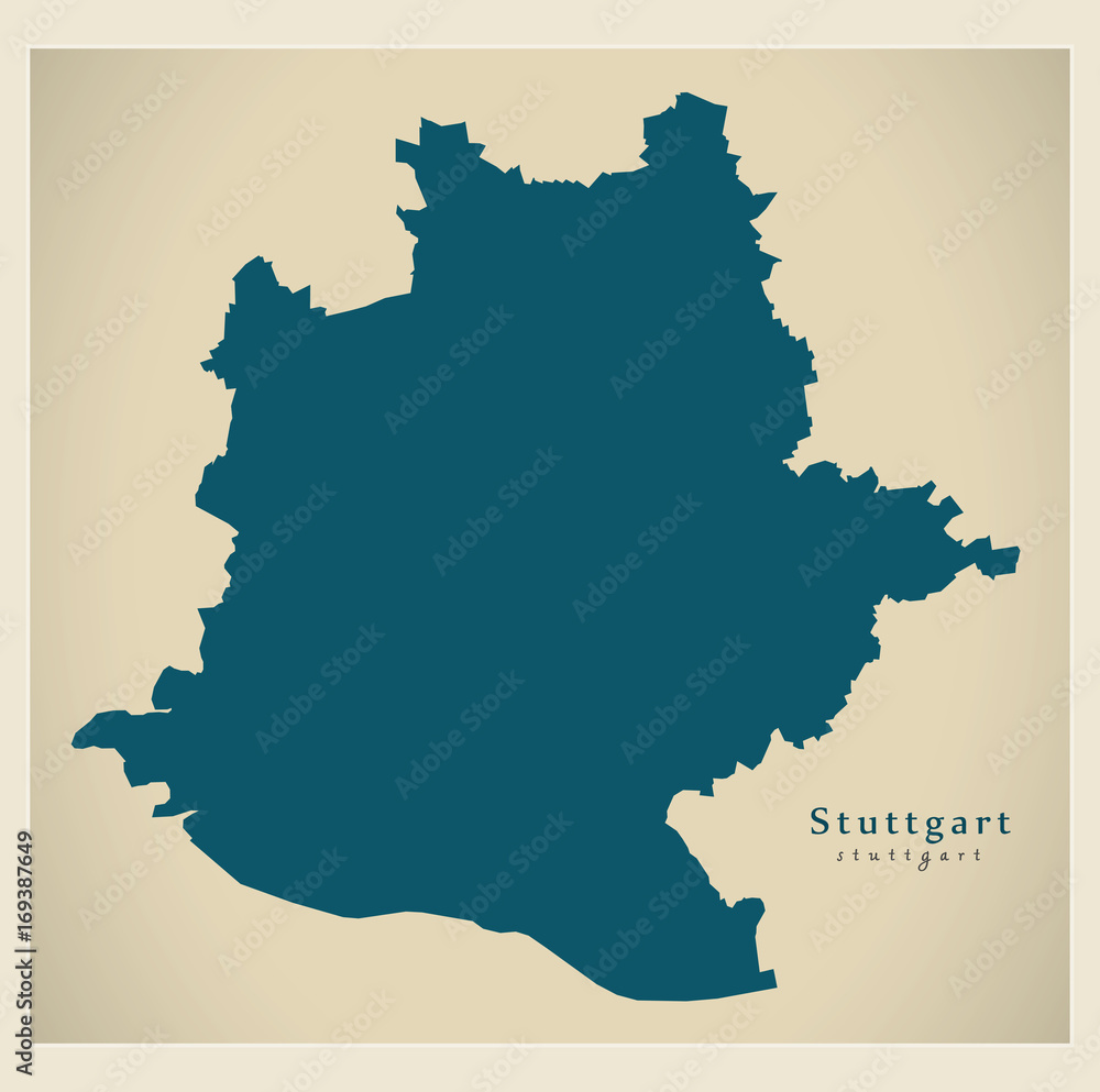 Modern Map - Stuttgart city of Germany DE