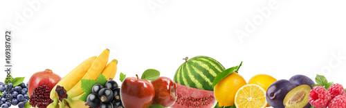 Fresh color fruits and vegetables. Healthy food concept