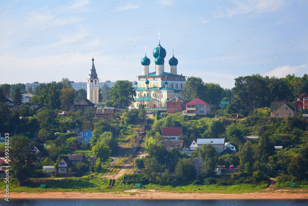 Resurrection Cathedral on the high bank of the Volga River in the city of Tutayev. Yaroslavl region. Russia Resurrection Cathedral on the high bank of the Volga River in the city of Tutayev. Yaroslavl region. Russia