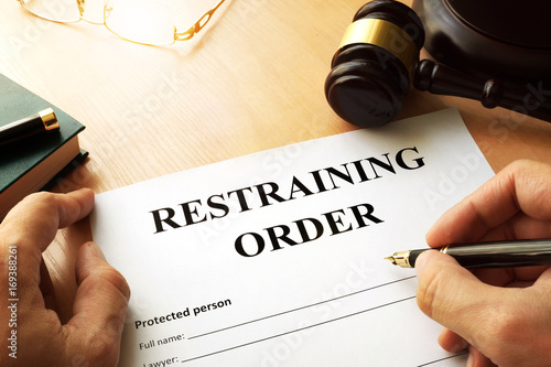 Document with the name restraining order. photo