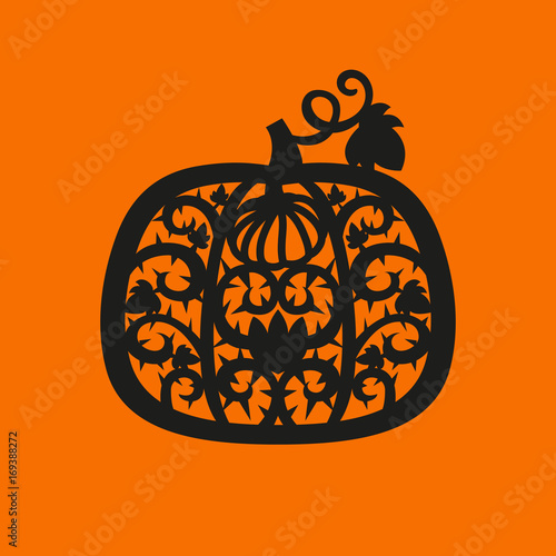 halloween pumpkin frame. Laser cutting template