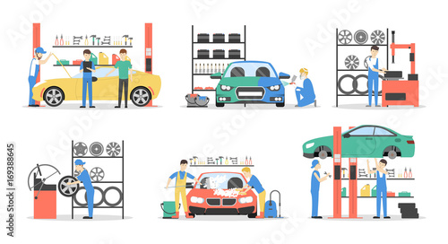 Car service set.
