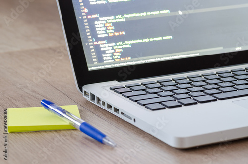Office work with notebook