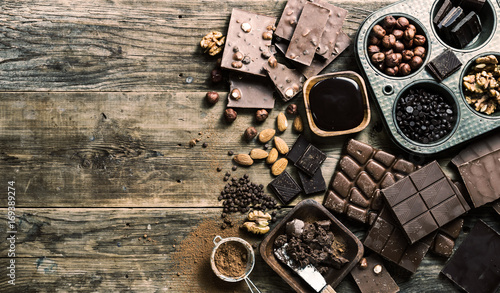 Assortment of chocolate types