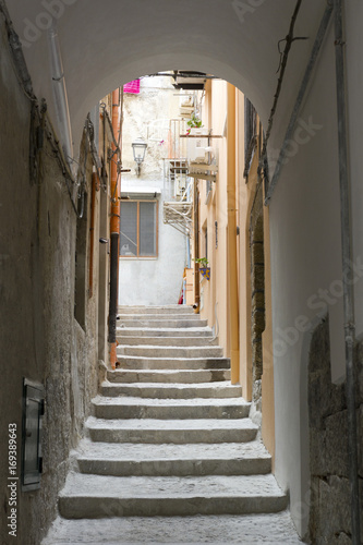 Narrow street in Cefalù, Italy