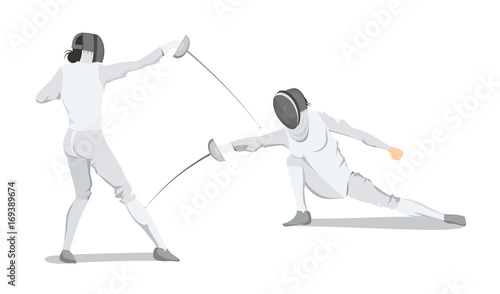 Isolated fencing athlete.