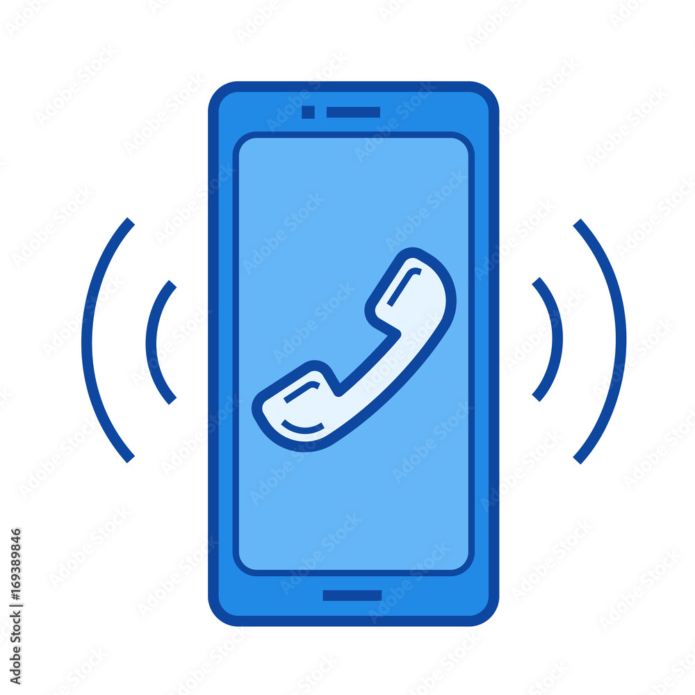 Smartphone vector line icon isolated on white background. Smartphone line icon for infographic, website or app. Blue icon designed on a grid system. Smartphone vector line icon isolated on white background. Smartphone line icon for infographic, website or app. Blue icon designed on a grid system.