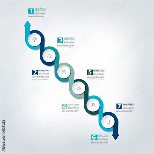  Infographic timeline report, template, chart, scheme. Vector.