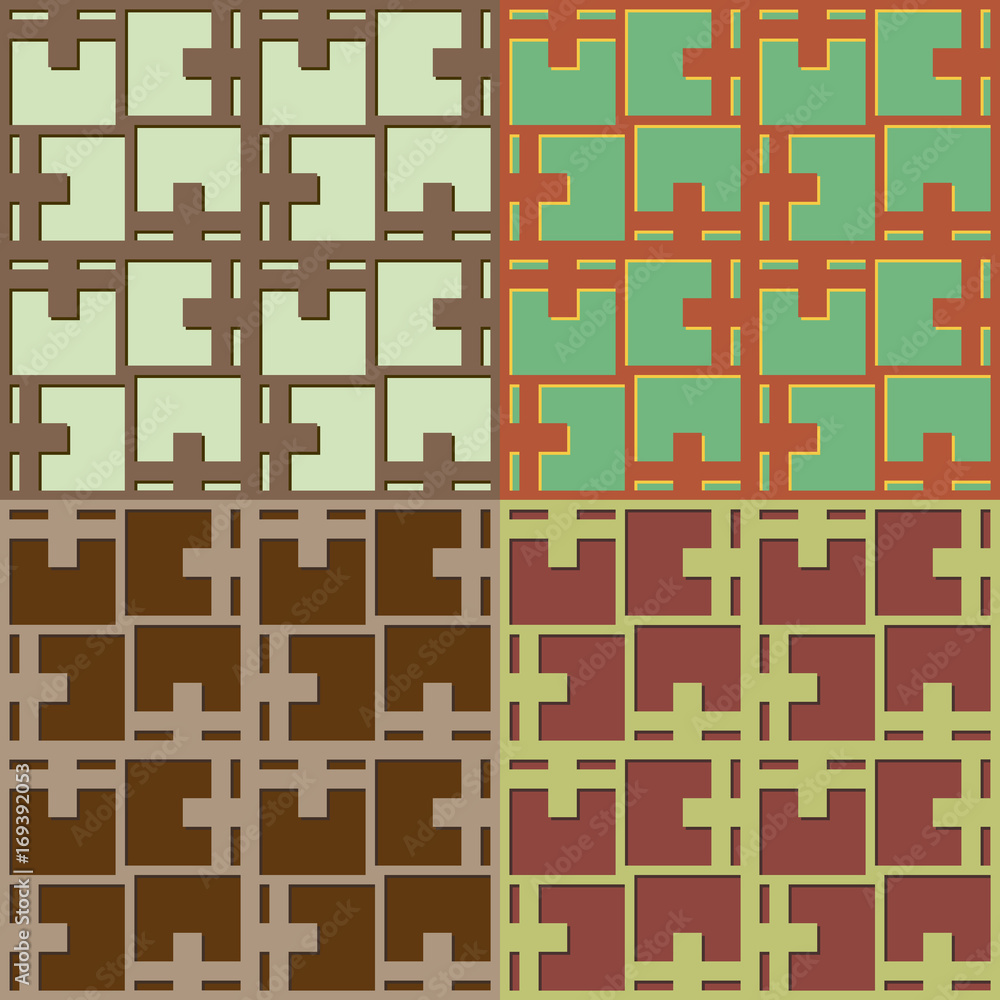 Set of geometric seamless patterns Set of geometric seamless patterns