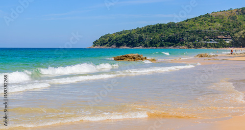 Beautiful waves in the clear sea