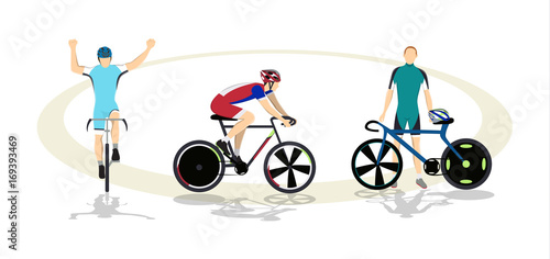 Track cycling set.