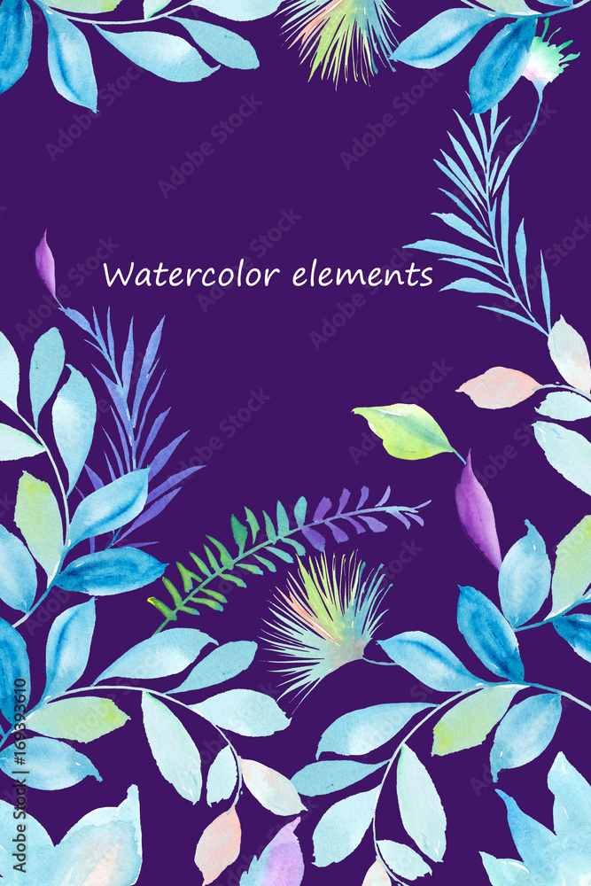 Watercolor leaves Watercolor leaves