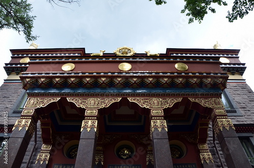 Datsan Gunzechoyney in Saint-Petersburg, Russia  is the northernmost datsan in the world. Built in 1909. South (central) facade photo