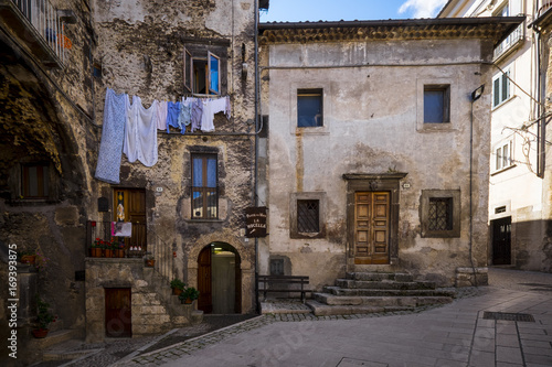 Scanno, Abruzzo, Central Italy, Europe. A typical houses of Scanno. photo