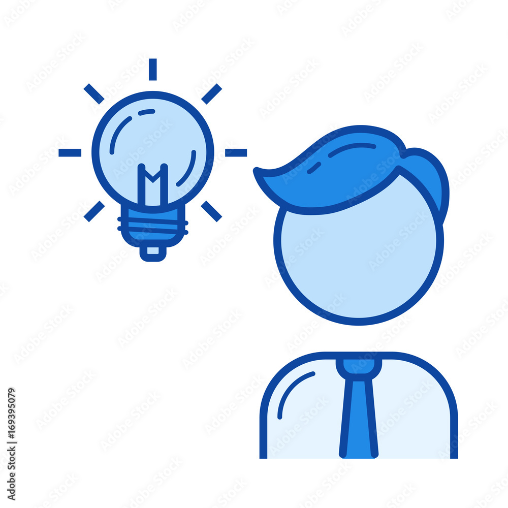 Innovation vector line icon isolated on white background. Innovation line icon for infographic, website or app. Blue icon designed on a grid system. Innovation vector line icon isolated on white background. Innovation line icon for infographic, website or app. Blue icon designed on a grid system.