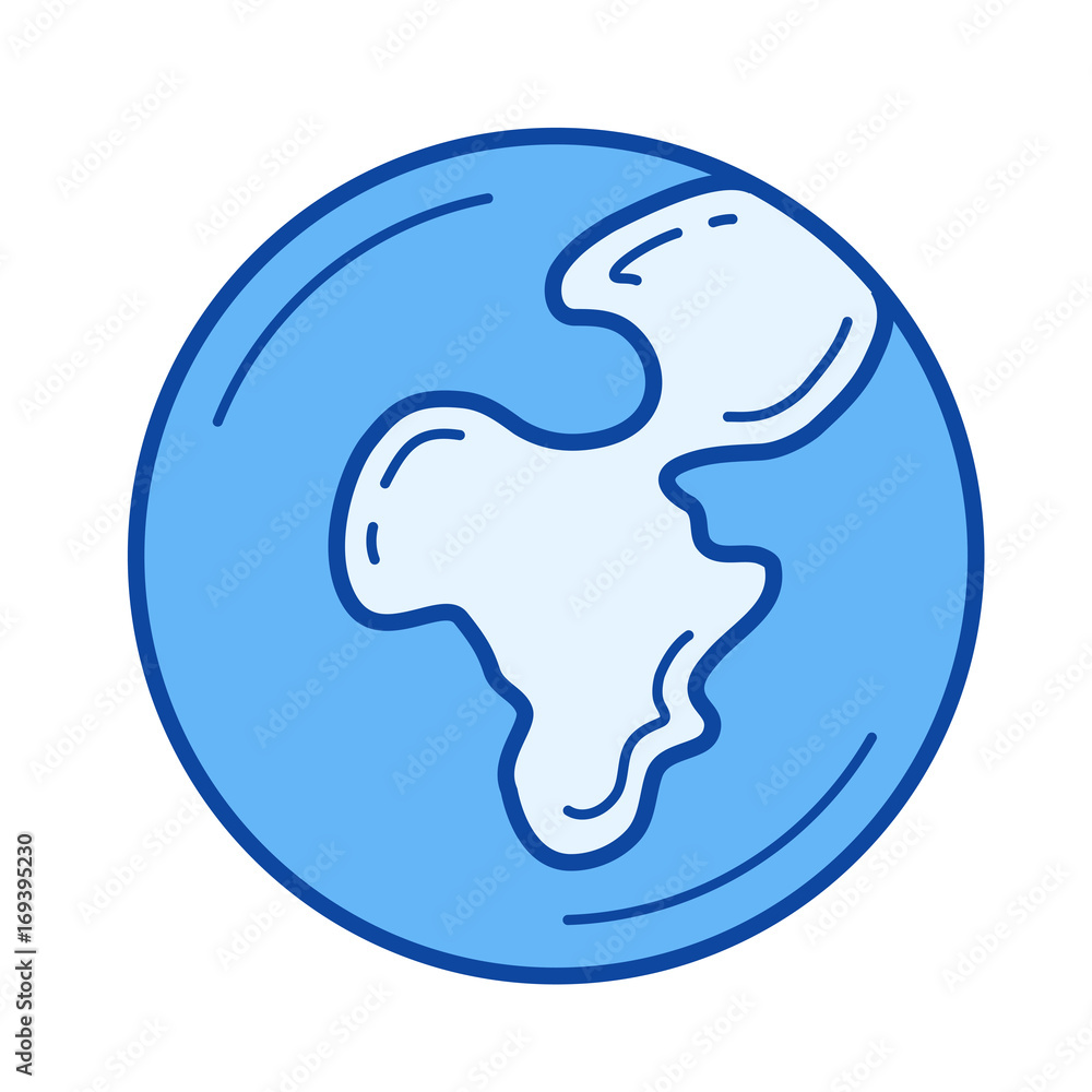 Global network vector line icon isolated on white background. Global network line icon for infographic, website or app. Blue icon designed on a grid system. Global network vector line icon isolated on white background. Global network line icon for infographic, website or app. Blue icon designed on a grid system.