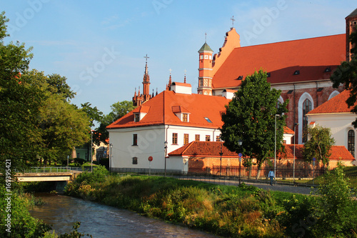 Church of St. Anne and river Vilnele in Vilnius  Lithuania