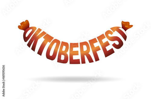 Oktoberfest Bratwurst 
Bratwurst als Text Hintergrund 
Vektor Illustration isoliert auf weißem Hintergrund