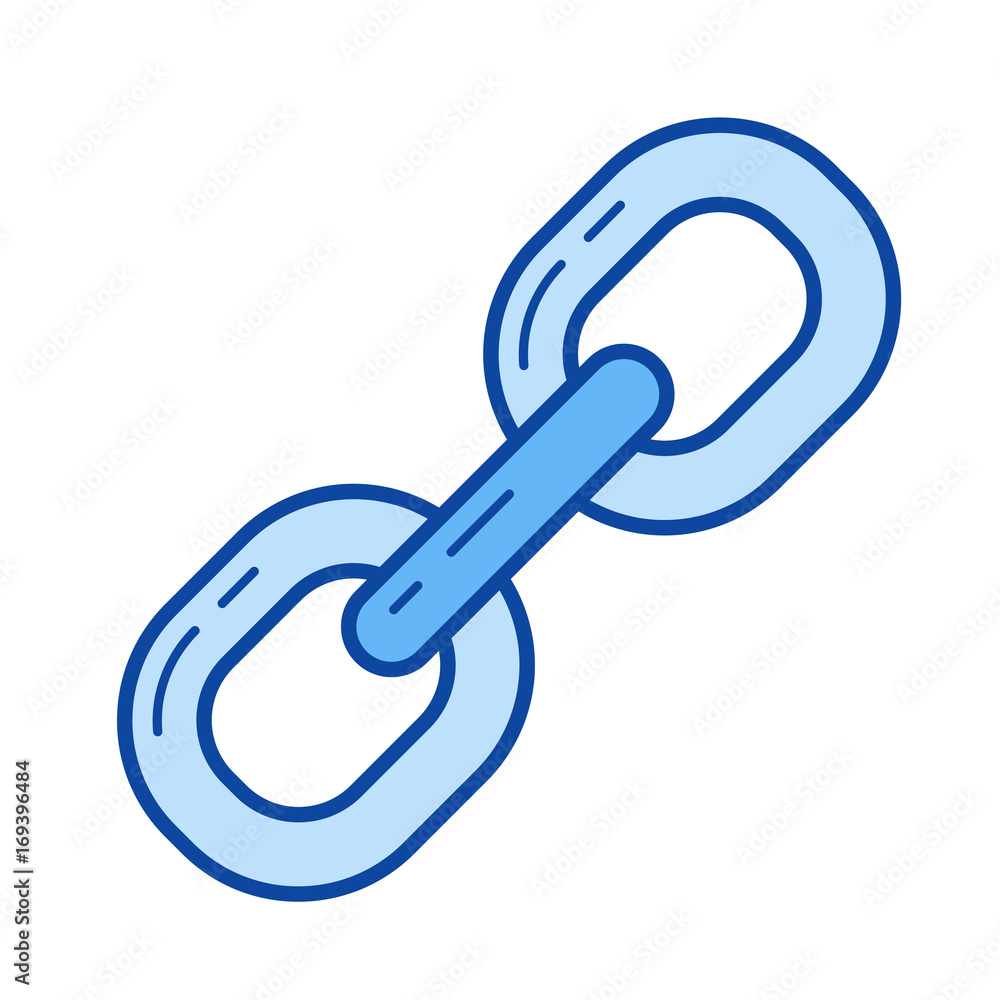 Web links vector line icon isolated on white background. Web links line icon for infographic, website or app. Blue icon designed on a grid system. Web links vector line icon isolated on white background. Web links line icon for infographic, website or app. Blue icon designed on a grid system.