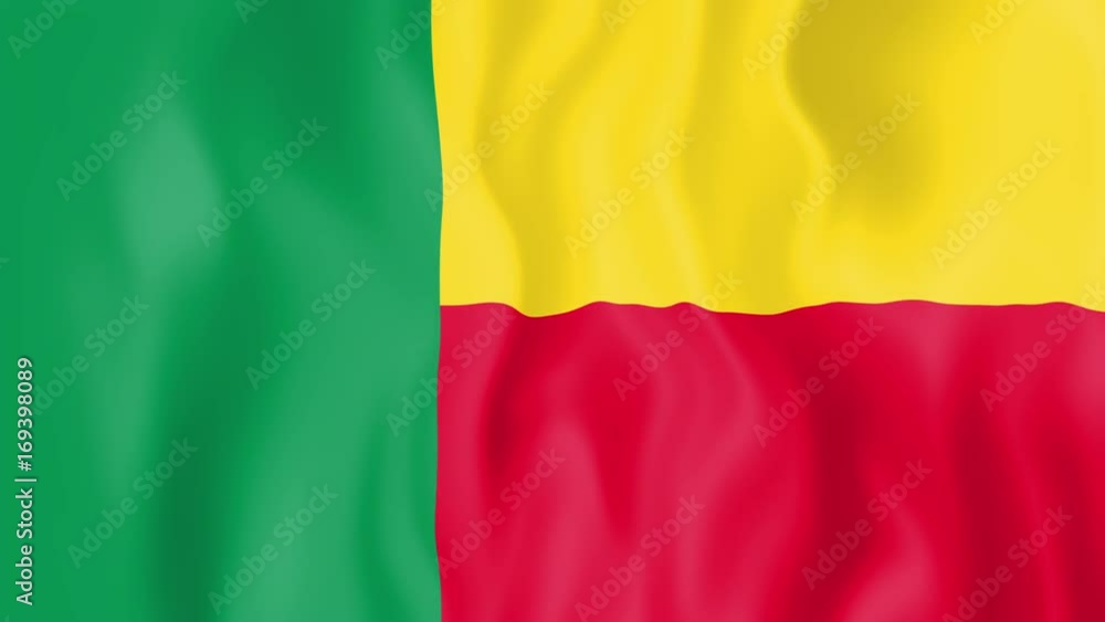 Animated flag of Benin in slow motion Animated flag of Benin in slow motion
