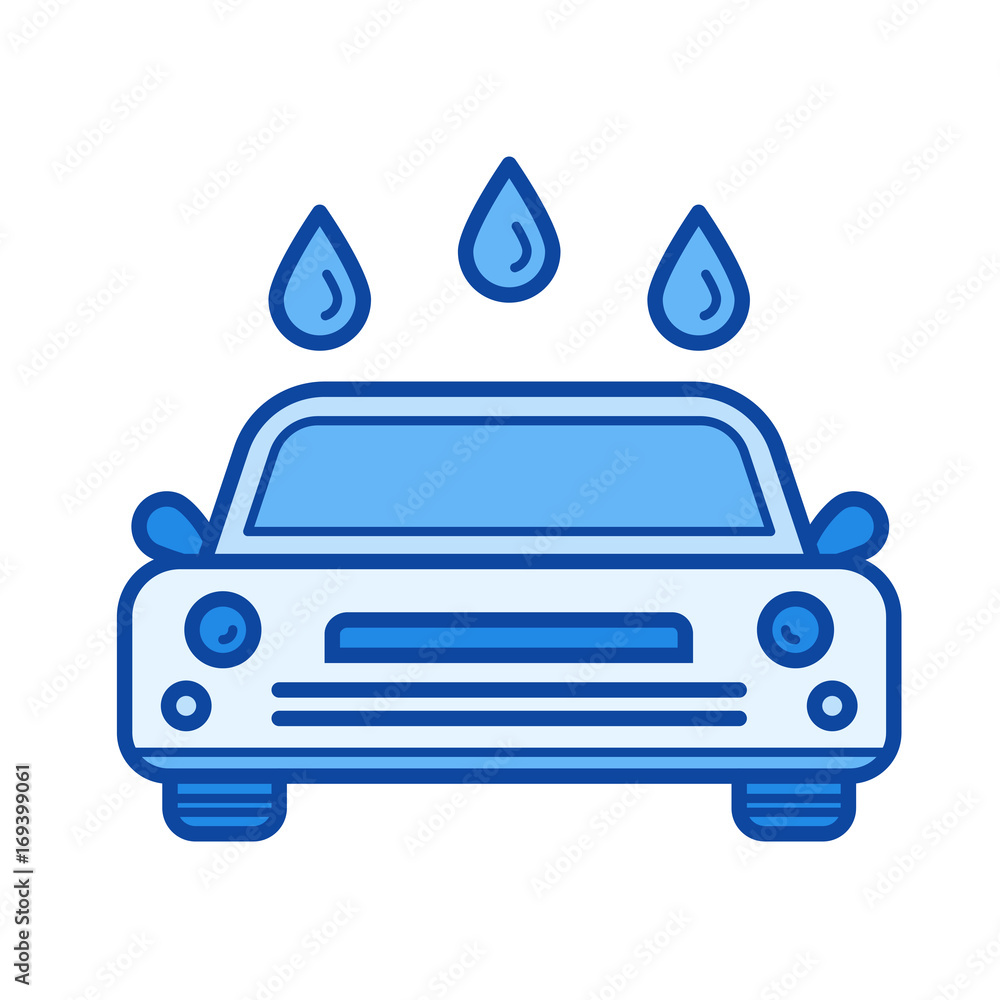 Car wash vector line icon isolated on white background. Car wash line icon  for infographic, website or app. Blue icon designed on a grid system. Stock  Vector | Adobe Stock