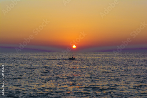 Sunset over Mylos beach - Lefkada island  Greece