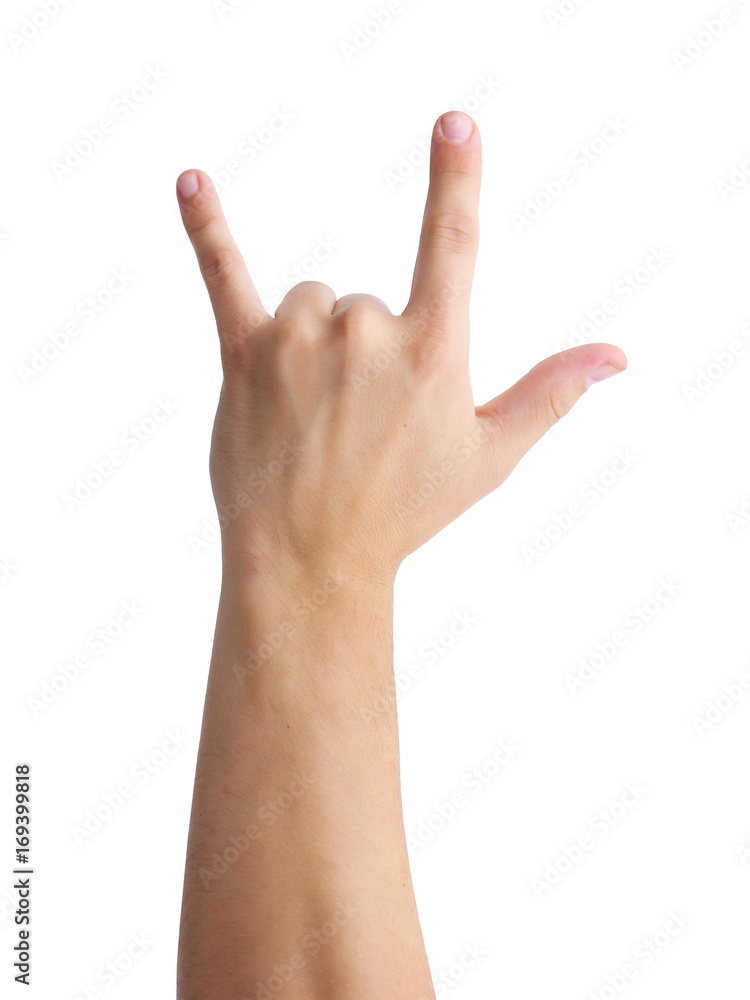Man hand sign isolated on white background Man hand sign isolated on white background
