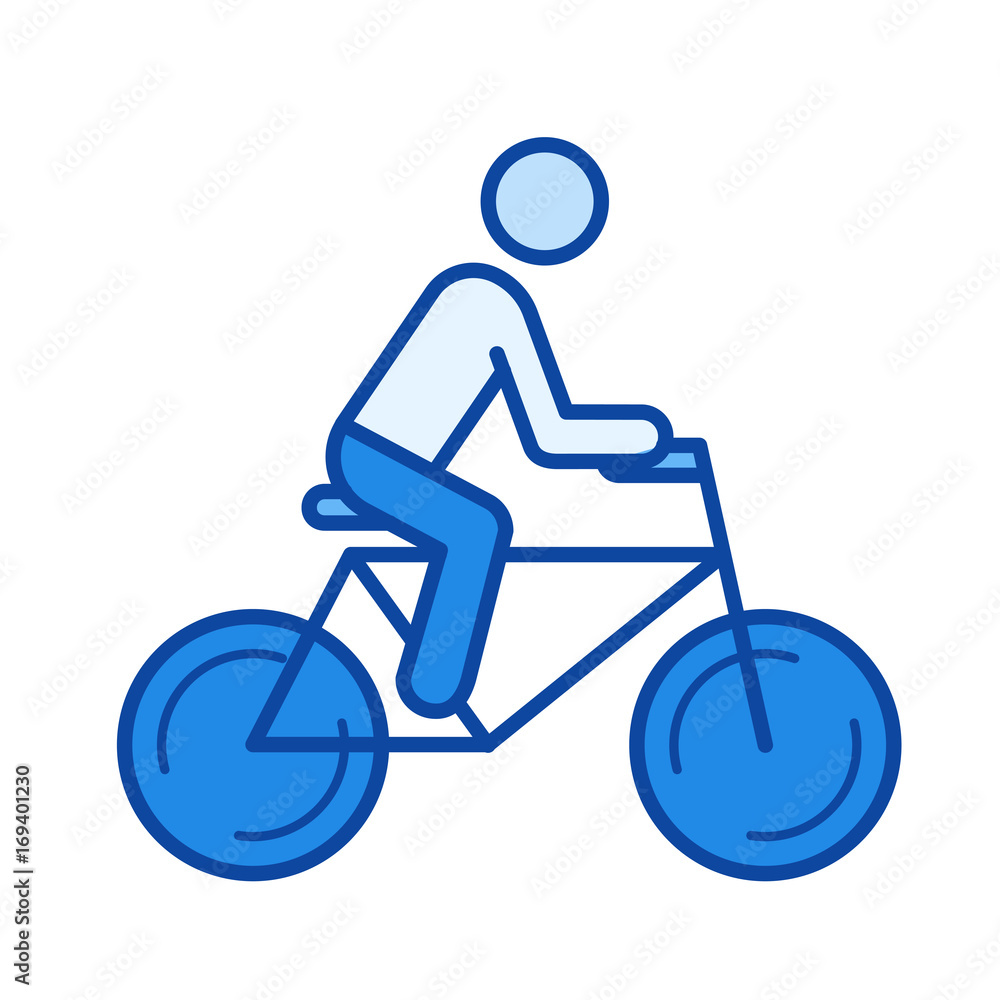 Road bike vector line icon isolated on white background. Road bike line icon for infographic, website or app. Blue icon designed on a grid system. Road bike vector line icon isolated on white background. Road bike line icon for infographic, website or app. Blue icon designed on a grid system.