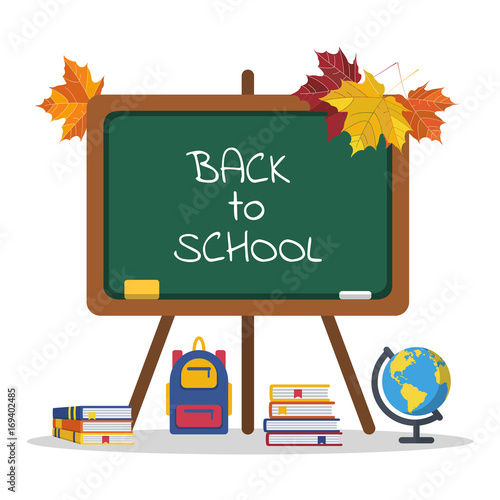 Back to school background, vector illustration.