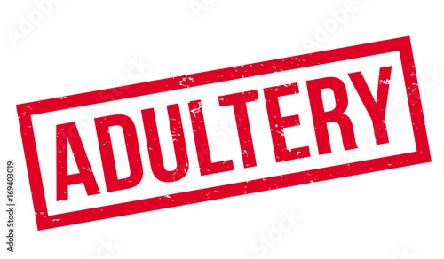 Adultery rubber stamp. Grunge design with dust scratches. Effects can be easily removed for a clean, crisp look. Color is easily changed.