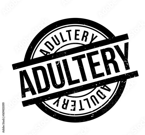 Adultery rubber stamp. Grunge design with dust scratches. Effects can be easily removed for a clean, crisp look. Color is easily changed.