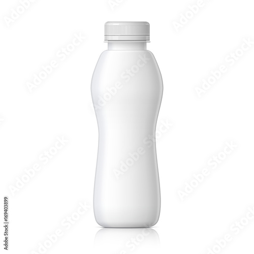 Realistic plastic bottle for yogurt