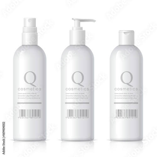 Set of Realistic cosmetic bottle