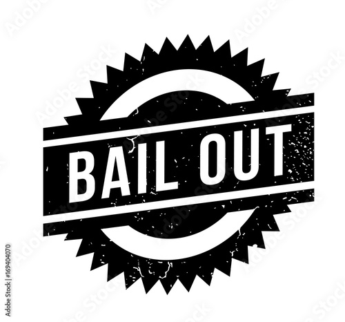 Bail Out rubber stamp. Grunge design with dust scratches. Effects can be easily removed for a clean, crisp look. Color is easily changed.