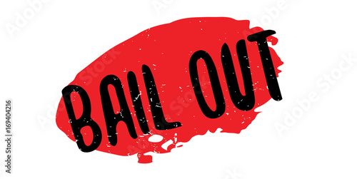 Bail Out rubber stamp. Grunge design with dust scratches. Effects can be easily removed for a clean, crisp look. Color is easily changed.