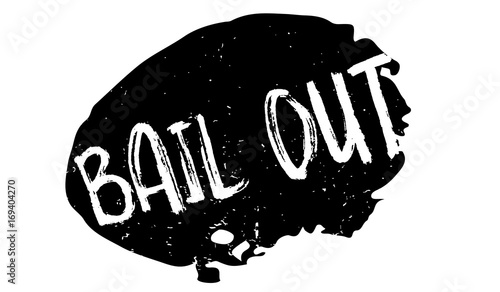 Bail Out rubber stamp. Grunge design with dust scratches. Effects can be easily removed for a clean, crisp look. Color is easily changed.