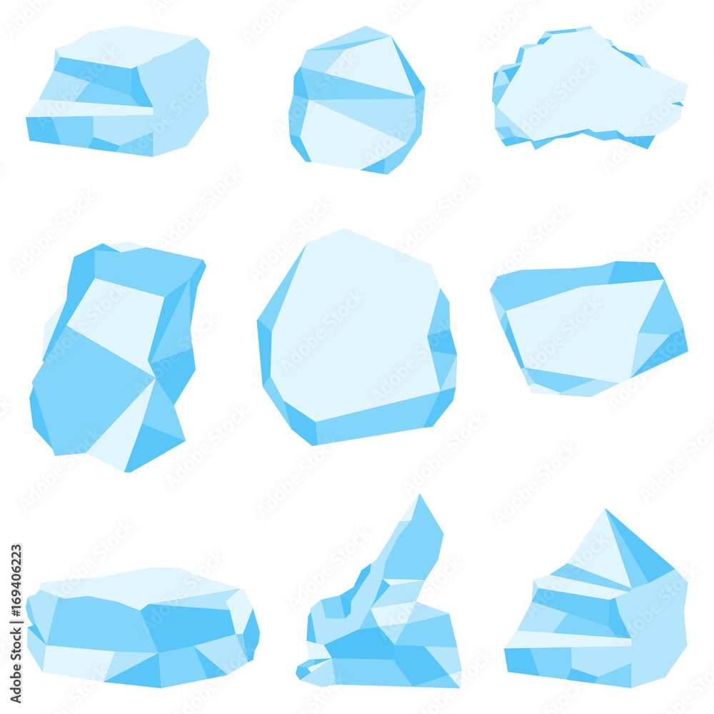 Naklejka premium ice blocks icons