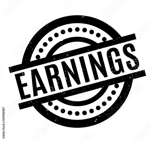Earnings rubber stamp. Grunge design with dust scratches. Effects can be easily removed for a clean, crisp look. Color is easily changed.