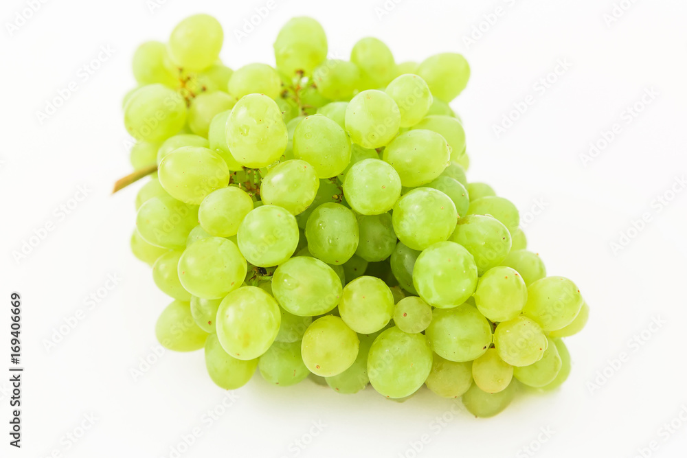 Green grape bunch isolated on white background Green grape bunch isolated on white background