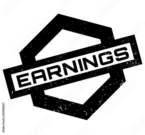 Earnings rubber stamp. Grunge design with dust scratches. Effects can be easily removed for a clean, crisp look. Color is easily changed.