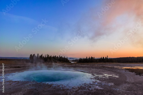 Early morning Yellowstone National Park, Grand Prismatic Spring