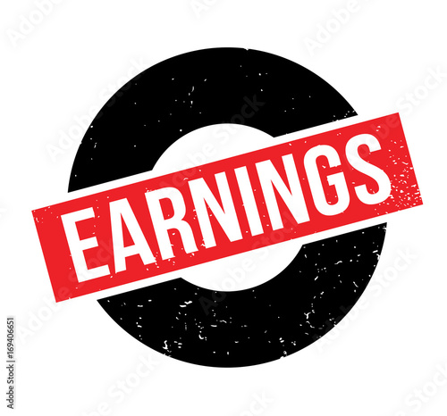 Earnings rubber stamp. Grunge design with dust scratches. Effects can be easily removed for a clean, crisp look. Color is easily changed.