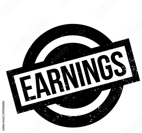 Earnings rubber stamp. Grunge design with dust scratches. Effects can be easily removed for a clean, crisp look. Color is easily changed.