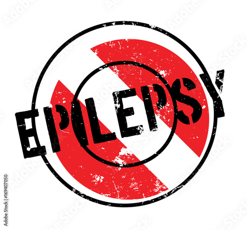 Epilepsy rubber stamp. Grunge design with dust scratches. Effects can be easily removed for a clean, crisp look. Color is easily changed.