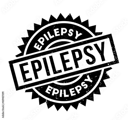 Epilepsy rubber stamp. Grunge design with dust scratches. Effects can be easily removed for a clean, crisp look. Color is easily changed.