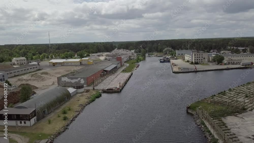 Harbor Roja Latvia Aerial view of countryside drone top view 4K UHD video Harbor Roja Latvia Aerial view of countryside drone top view 4K UHD video
