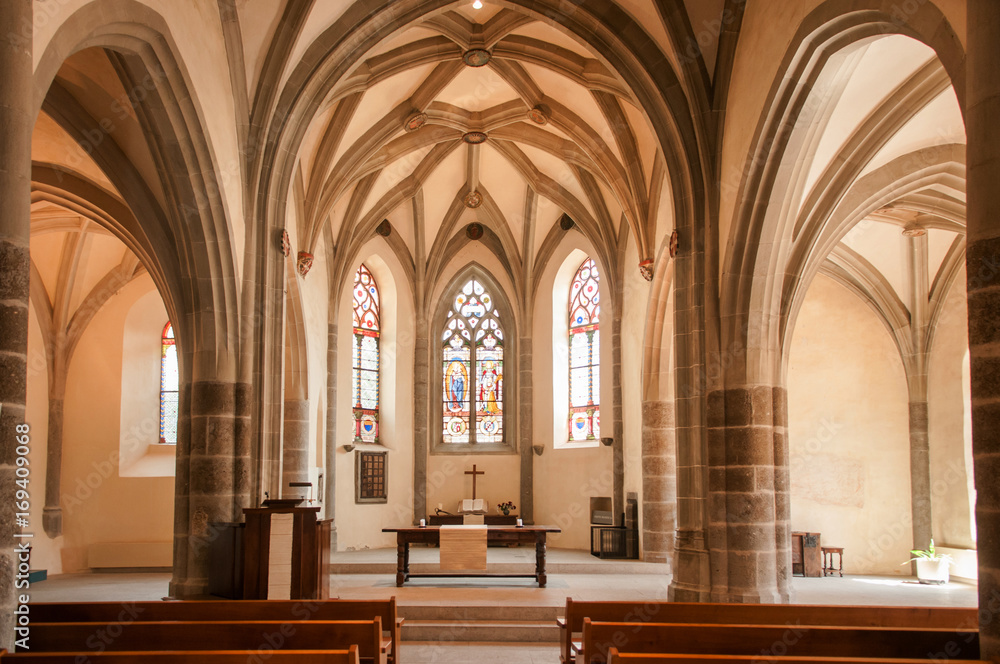 Interior of Saint-Saphorin Church, Lavaux, Switzerland