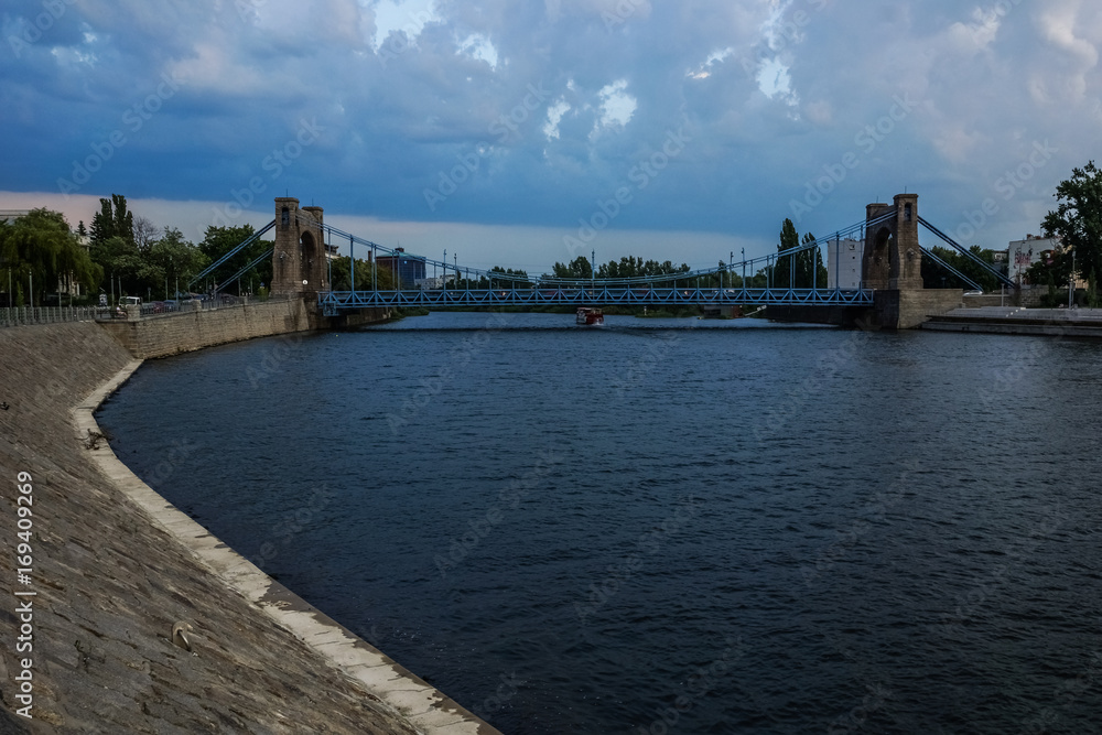 Bridge Grunwaldzki over the Odra river in Wroclaw, Poland